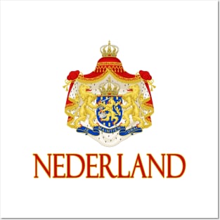 Nederland - Netherlands Coat of Arms Design (Dutch Text) Posters and Art